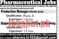 Pharmaceutical Jobs in Lahore 2021
