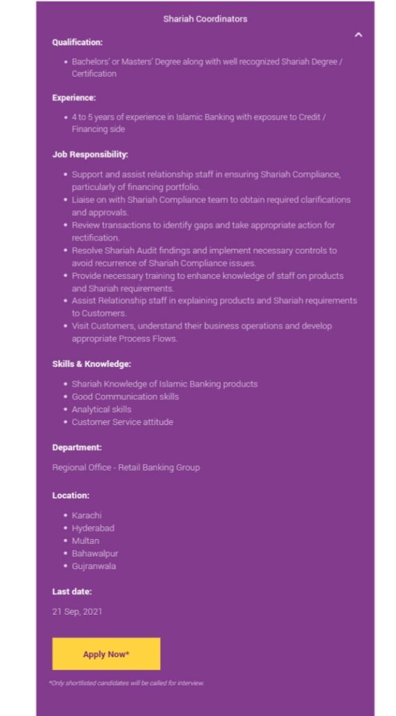 job Advertisement  Apply Online 